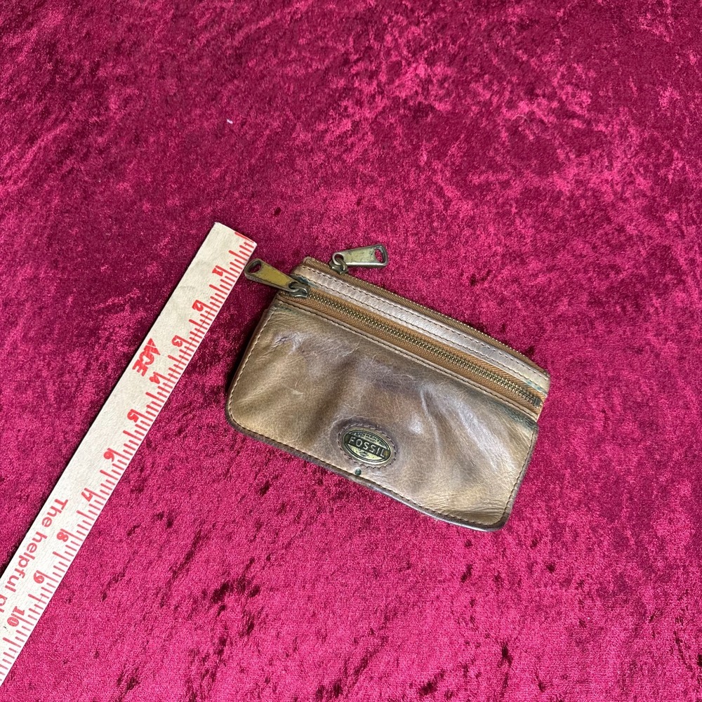 Fossil Explorer Leather Clutch Wallet Women's Brown Credit Card Zip Closure‎ - Picture 5 of 5